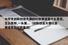 大学生创新创业大赛的红旅赛道是什么意思,怎么弄呀,一头雾...（创新创业大赛红旅赛道答辩问题集结）