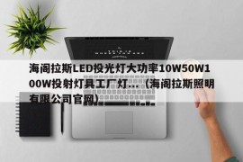 海阁拉斯LED投光灯大功率10W50W100W投射灯具工厂灯...（海阁拉斯照明有限公司官网）