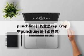 punchline什么意思rap（rap中punchline是什么意思）