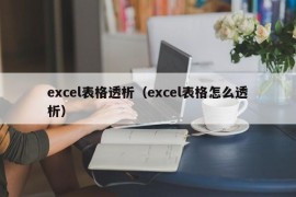 excel表格透析（excel表格怎么透析）